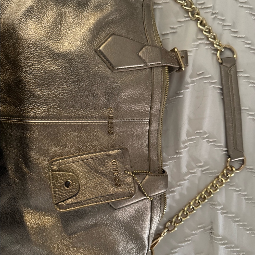 GUESS Metallic Gold Tote Bag